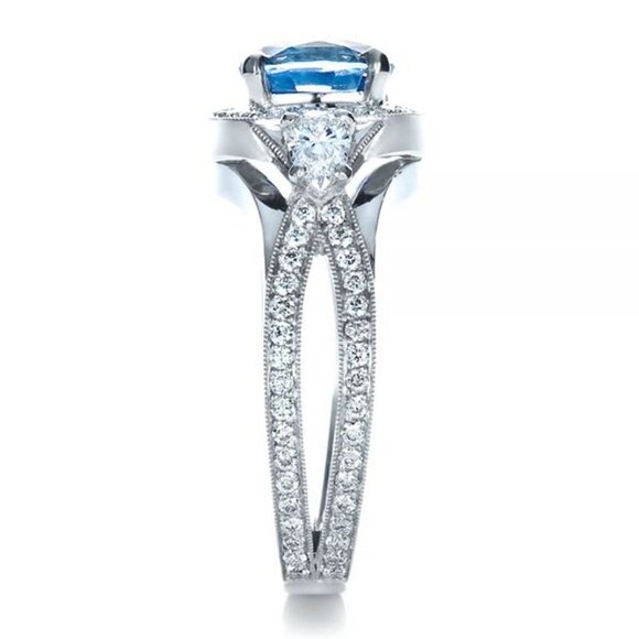 🔥 925 Silver Plated Blue Exquisite, Noble Cross Ring, FB16FA1051 - Picture 6 of 7